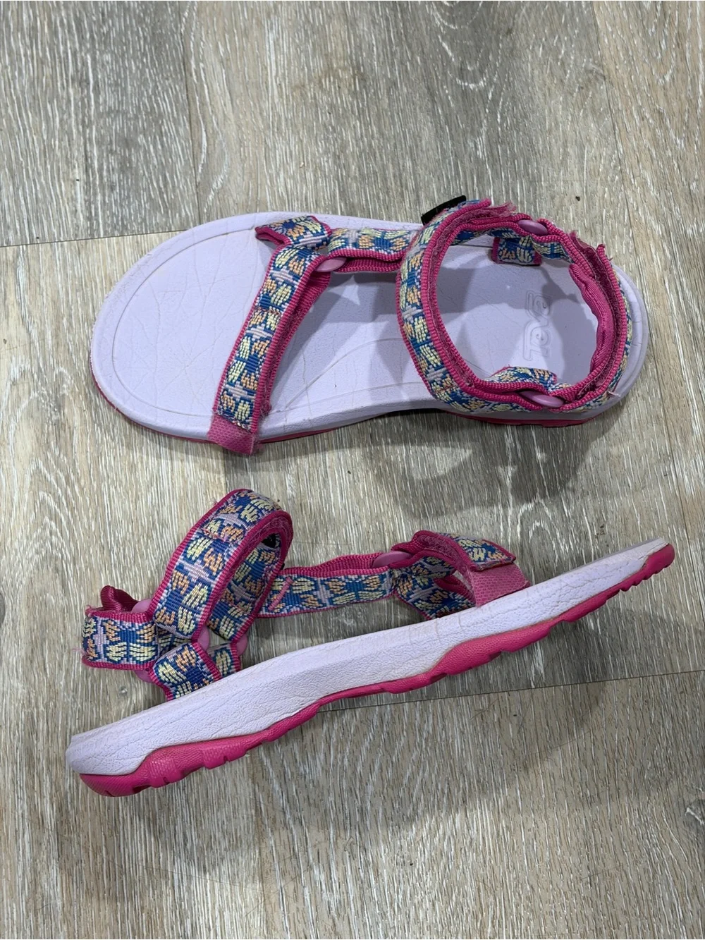Teva Pink and Blue Patterned Strappy Sandals